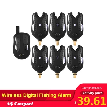 

Lixada Wireless Digital Fishing Alarm Fishing Bite Alarms Set Fishing Receiver Sound Alert Kit Led Alarm Indicator with Case