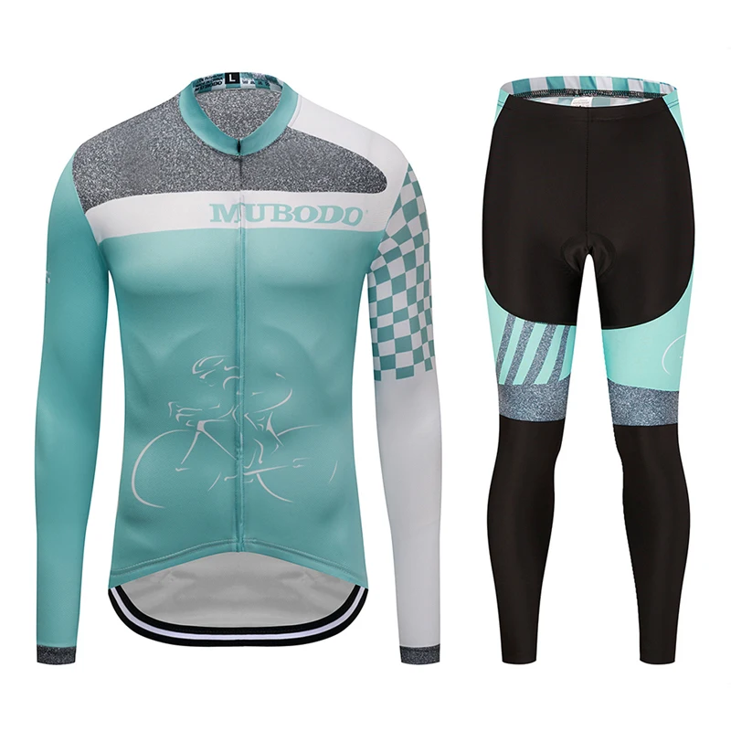 

Ropa de bicicleta 2019 black Cycling Jersey Bib Set MTB Uniform Bike Clothing Breathable Bicycle Clothes Men's Long Cycling Wear