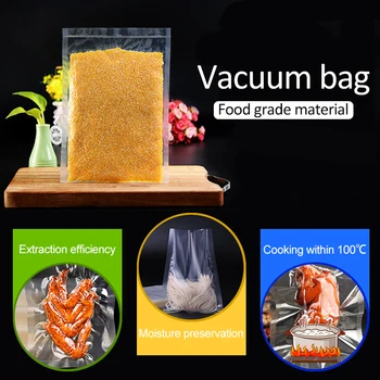 

100PCS/Package Vacuum Packaging Bag Environmental Cleanable Plastic Fresh Keeping Bag Safe Reuse Grain Food Sealing Storage Bag