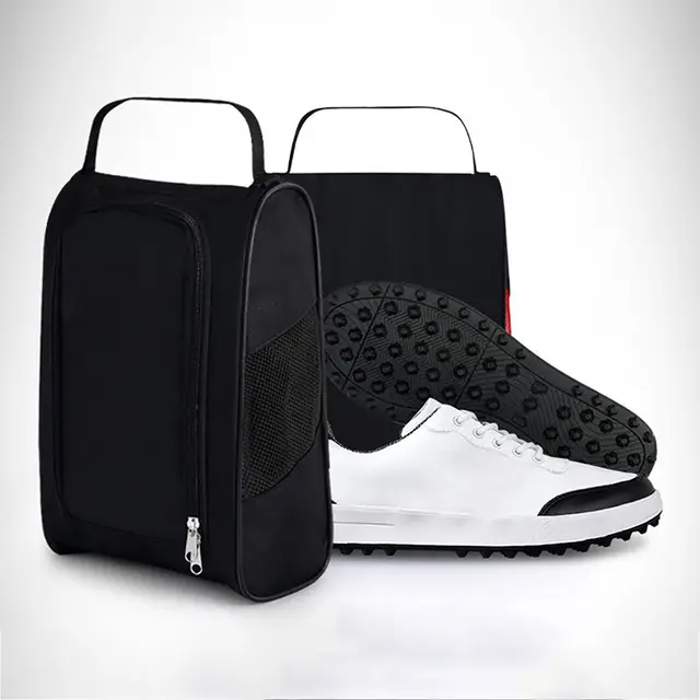 US $6.25 Breathable Golf Shoes Bag Portable Water Resistant Zipper Shoe Case Carrier 4200 Synthetic Fibers