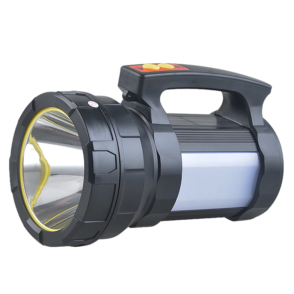 

LED Searchlight with Side Light Outdoor Camping Adventure Waterproof Flashlight Home Night Emergency Rechargeable Portable Light