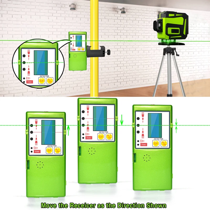 50M Laser level Receiver Vertical And Horizontal Line laser construction level Infrared Level Cross Line Detector CLUBIONA