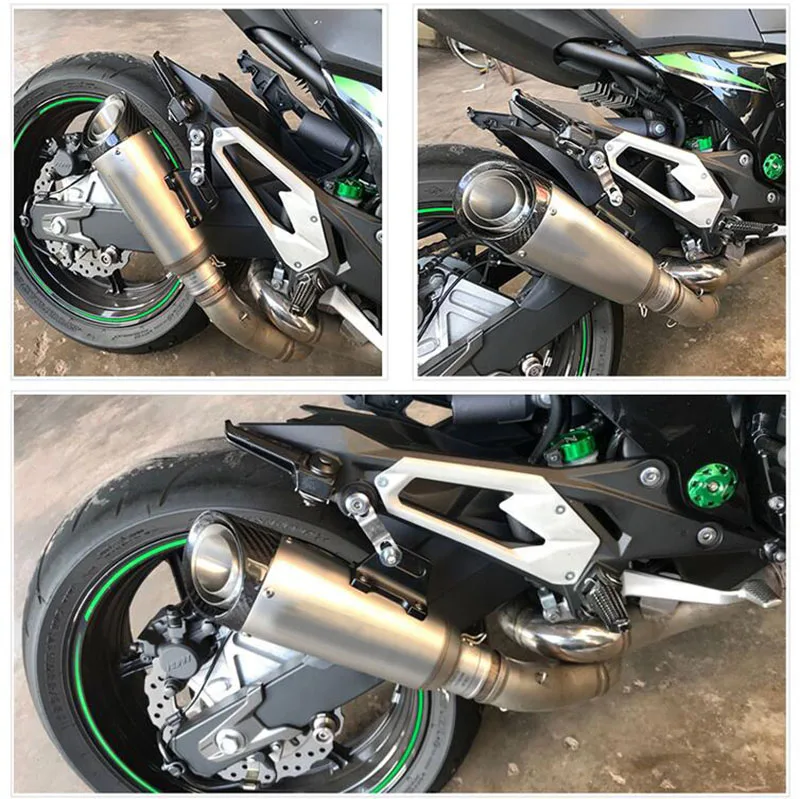

Motorcycle Exhaust Tip Stainless Steel Exhaust Pipe 51MM 60MM Vent pipe Not with DB Killer Laser Universal Motorcycle Modified