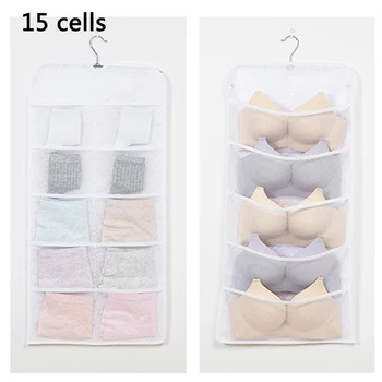 

15 Pockets Underwear Organizer Mesh Hanging Storage Bag Bra Sock Wardrobe Hanger All Kinds Of Small Items Can Be Placed In It