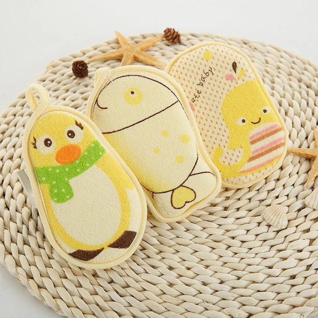 1 Piece Cartoon Animals Towel Fabric Baby Accessories Bath Brushes Soft Newborn Soft Cartoon Bear Children Infant Spong Enfant 5