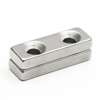 

U-JOVAN 3pcs 30 x 10 x 5 mm Double 5mm Hole N35 Block Neodymium Magnet Powerful Rare Earth Magnets 30x10x5