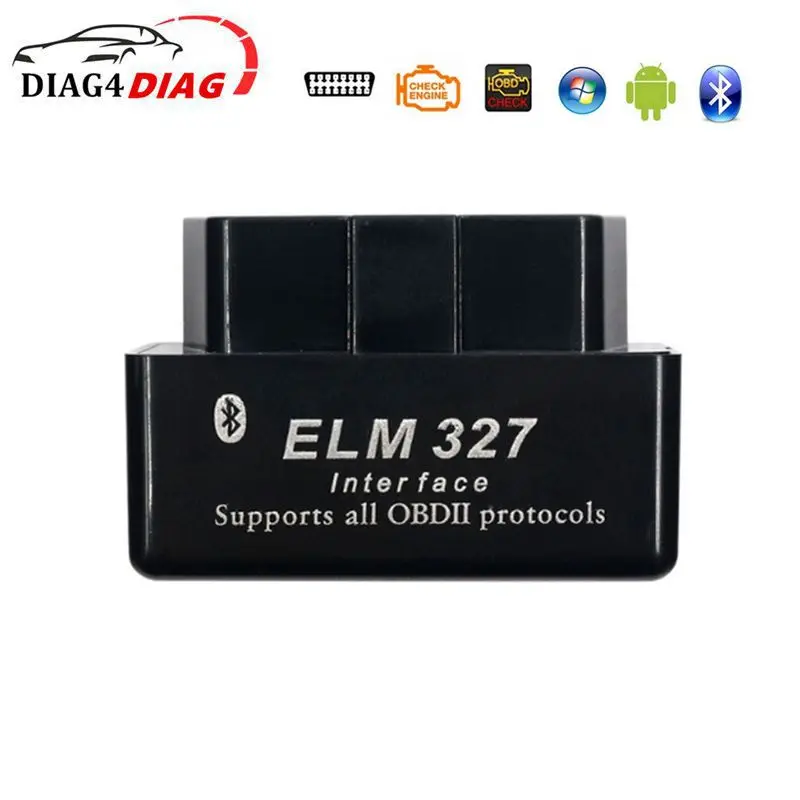 Mini Elm327 Obd2 Szkenner Autó Diagnosztikai Eszközök Kód V2.1 Bluetooth Kódolvasó Interfész Android Nyomatékú Ablakok Symbian