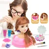 Fashion Stylist Kids Makeup Beauty Toys For Children Half Body Hairstyle Doll Long Hair Head Pretend Play Toys Girls Xmas Gift 1