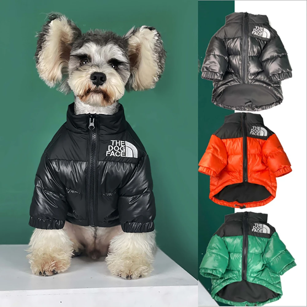 Ropa de invierno para perro Bulldog francés, chaqueta cálida para mascota, chaleco acolchado con cara de perro de lujo para Chihuahua, abrigo para perro pequeño y gato, trajes|Abrigos y para perro| -