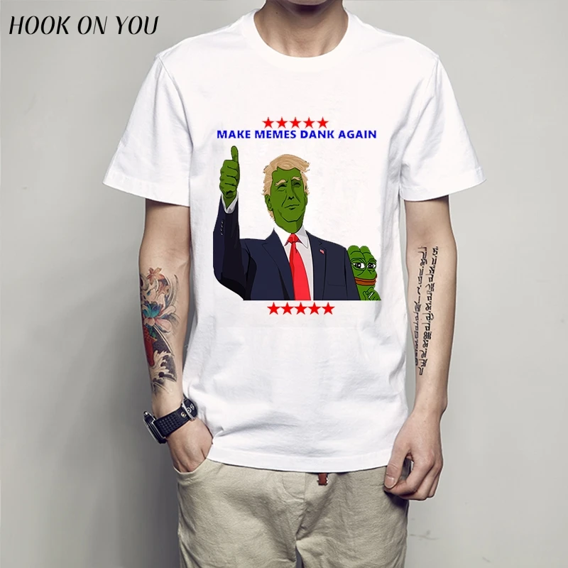 Dank Memes t shirt 2017 It Tee shirts Pepe Custom Short Sleeve Boyfriend's Male Coole Tee Shirts Plus Size XXXL free shipping