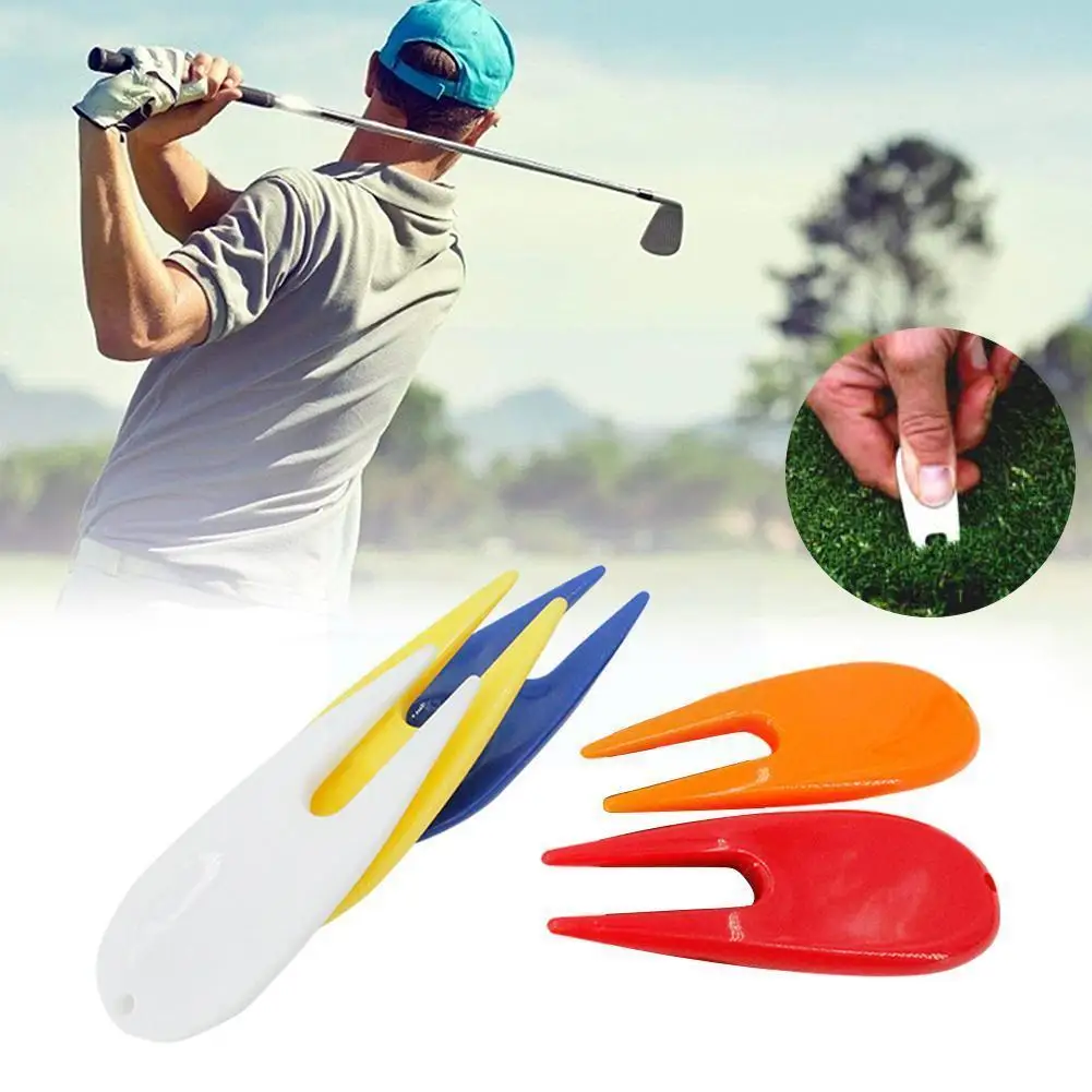 1pcs Plastic Golf Green Fork Blue Yellow Orange Red Golf Fork Scoring