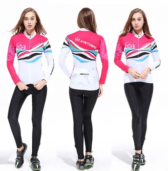 

XINTOWN Ropa ciclismo Spring Autumn 2019 Cycling Set Women's Jersey Suit Outdoor Riding Bike MTB Jersey + 3D Gel Padded Pants