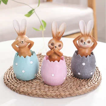 

Cute Rabbit Nordic Creative Resin Sculpture Animals Modern Minimalist Ornament Crafts Children's Room Decor Accessories L