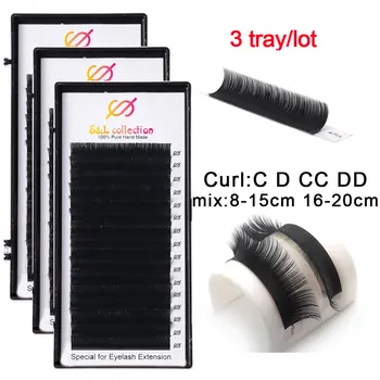 

3pc/lot 100% Handmade Russian Eyelashes Extensions Beauty Natural Korea Silk Mink Individual Eyelash Soft Eyelash makeup in bulk