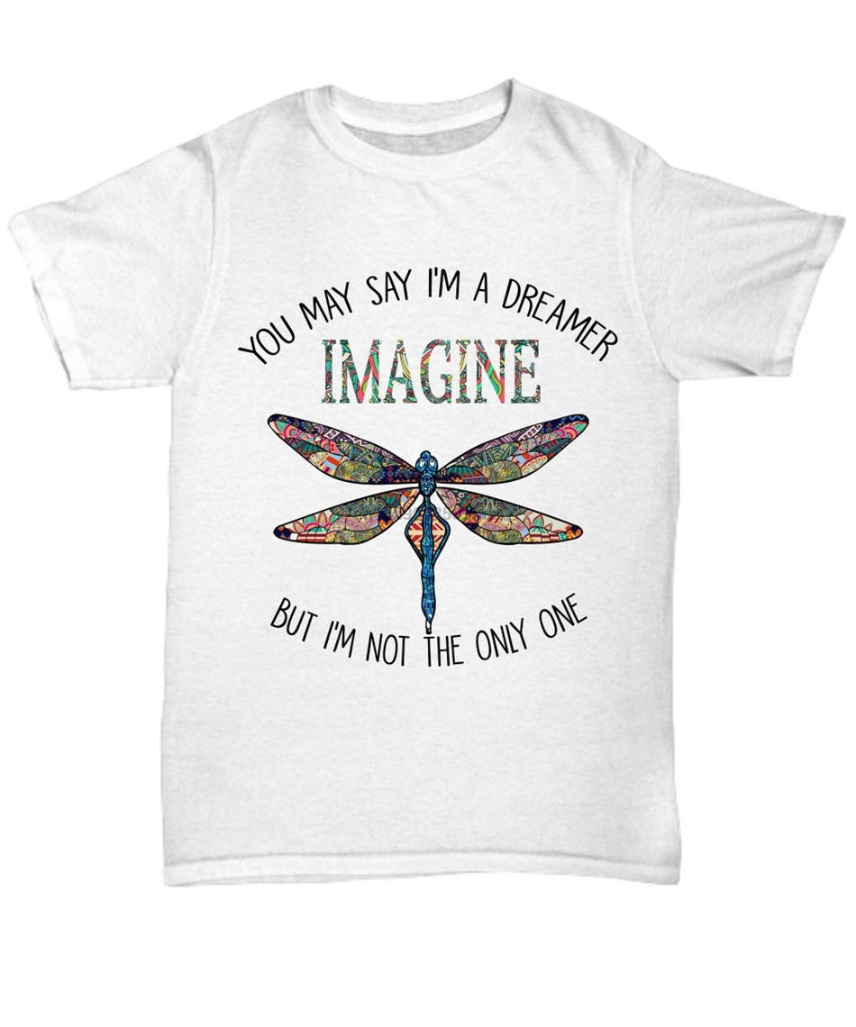 Dragonfly представляем себе мир мечтатель планшетом Мужская Женская футболка