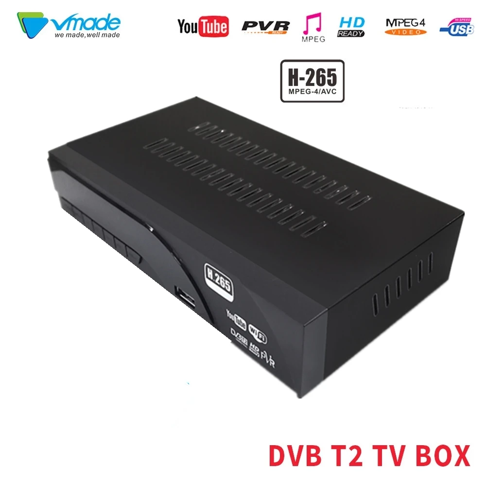 ТВ приставка Vmade DVB T2 in наземный приемник с TV SCART H.265 Full HD 1080P поддержка AC3 Dolby WIFI youtube