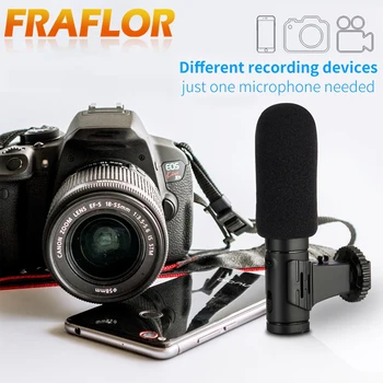 

3.5mm Real-time Monitoring Hypercardioid Phone&Camera Vlog Microphone For Video Shooting Interview Condenser Recording Microfono