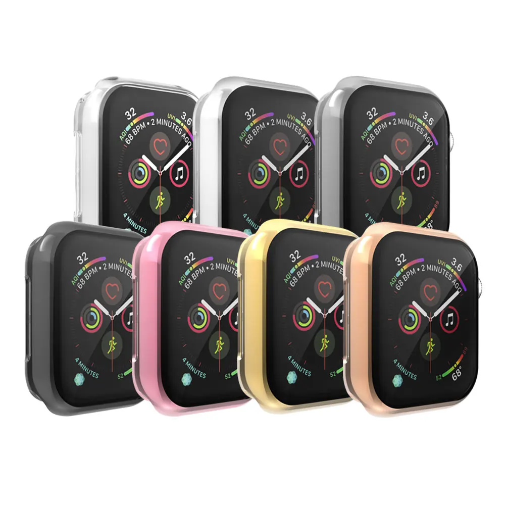 Защитный чехол для Apple Watch, версии 5/4/3/2/1 40 мм 44 Scratch полный пакет Electroplating TPU чехол s для наручных часов iWatch, версия 3, 2, 42 мм, 38 мм