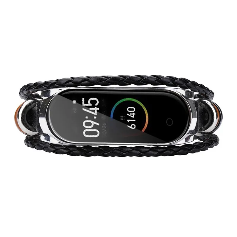 HIPERDEAL Смарт аксессуары Mi Band 4 ремешок кожаный браслет с Бисером Плетеный сменный ремешок для наручных часов для Mi Band 4