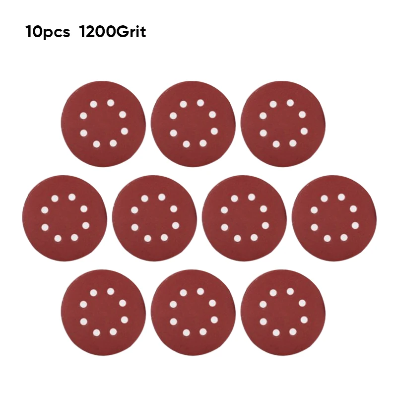 

123mm 5 80 -2000 Grit Round Orbital Sanding Disc Discs Hook Loop 8 Hole Drywall