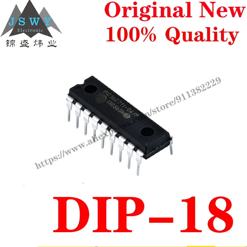 

10~100 PCS PIC16C711-04/P DIP-18 Semiconductor 8-bit Microcontroller -MCU IC Chip for module arduino Free Shipping PIC16C711 04P