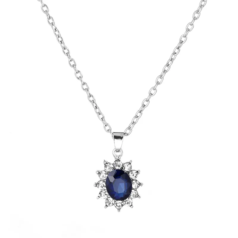 Мода синий кристалл камень свадебные ювелирные комплекты для невест серебряного цвета Снежинка ожерелье Комплект сережек для женщин Африканский