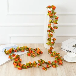 Elegant 250CM Artificial Rose Garland for Wedding and Home Decor (Orange)