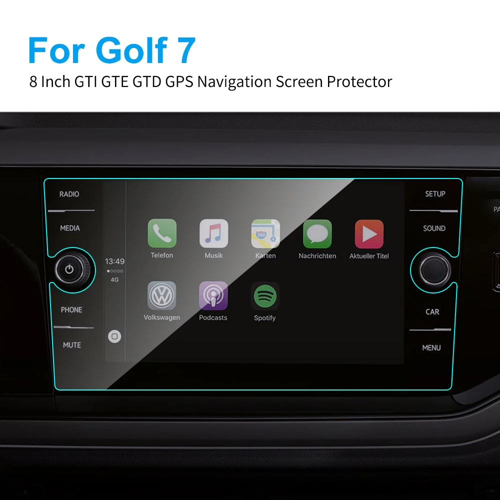 

8 Inch Car LCD Touch Screen Protector 9H Tempered Glass Protective Film for Volkswagen Golf 7 GTI,GTE,GTD,Golf Variant Discovery