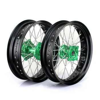 

BIKINGBOY 3.5/4.25/17" Supermoto Front Rear Wheels Rims Hubs Spacers Sets For Kawasaki KX 450 KX450 2019 2020 19 20