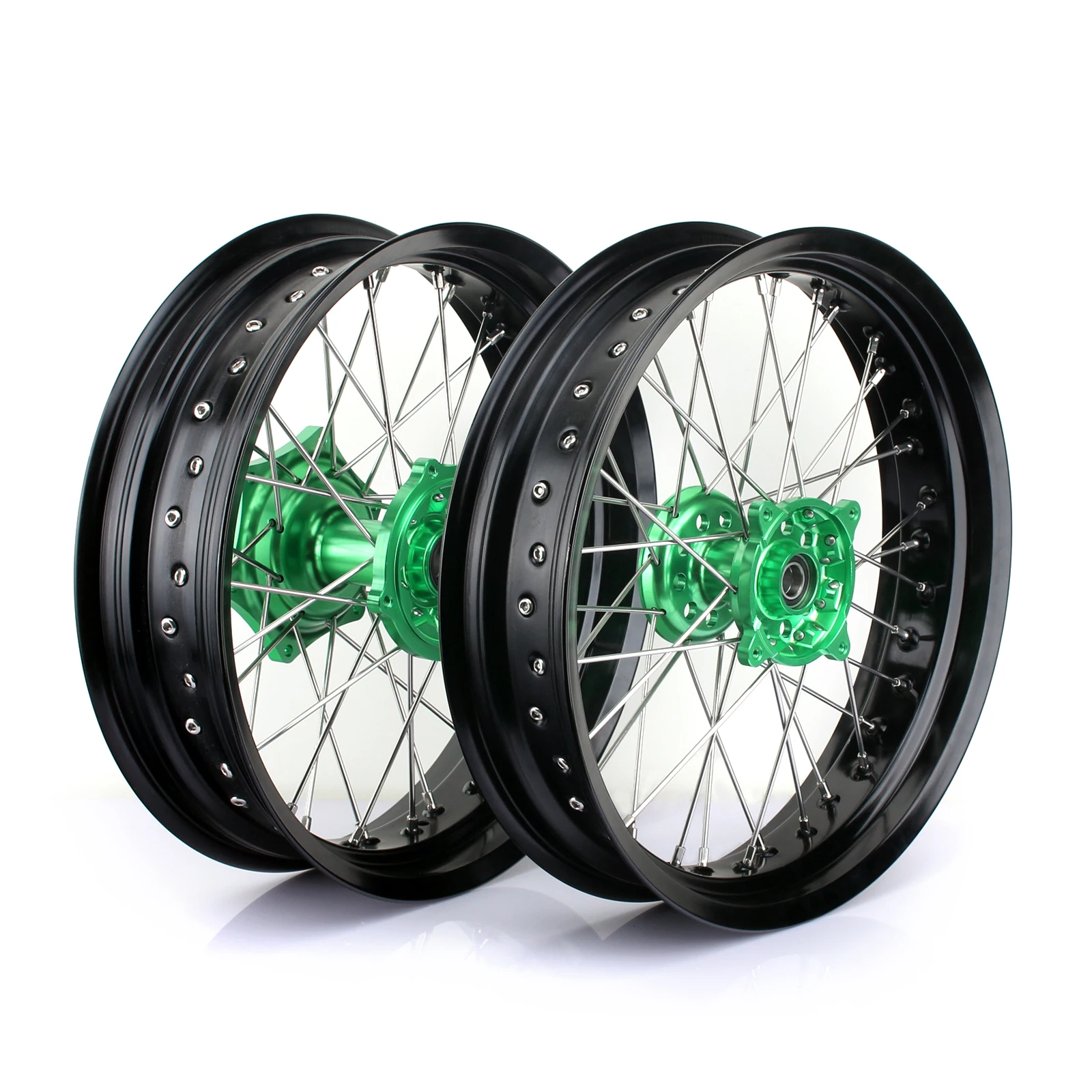 Колеса передние и задние колесные диски BIKINGBOY 3 5/4 25/17 &quotSupermoto ступицы распорки