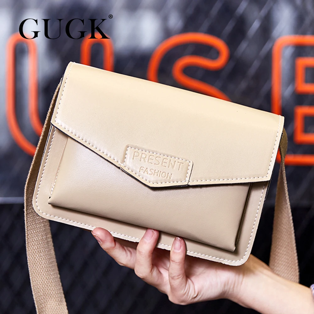 GUGK сумки на плечо женские гладкие верхняя crossbody низ Женская обувь застежке и