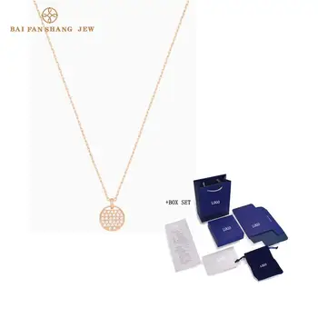 

Fashion Jewelry SWA New GINGER Pendant Round Shape Pavé Sparkling Racket Rose Gold Chain Women Luxury Jewelry Gift