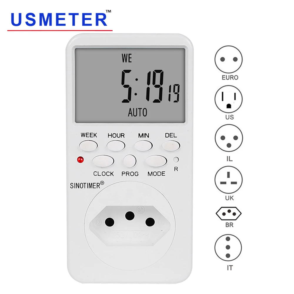 TM519 BR EU UK US IL IT 220V 110V Time plug Timer AC Plug Power Socket Switch Outlet Clock Programmable Plug|Таймеры| |