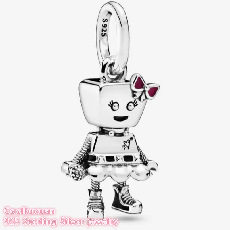 

Autumn 100% 925 Sterling Silver Bella Bot Punk Band Dangle Charm beads Fits Original Pandora bracelets Jewelry Making