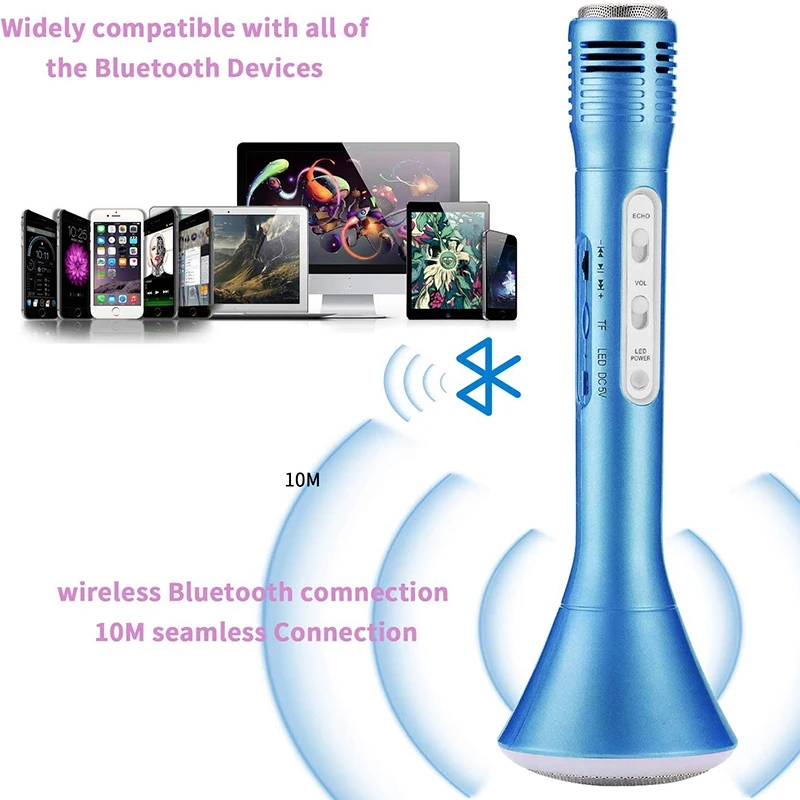 Микрофон для караоке для детей, Детский микрофон Bluetooth с динамиком, беспроводной детский микрофон для караоке, портативный беспроводной пение Ma