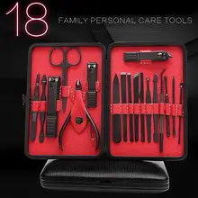 18 шт. Набор для маникюра и педикюра из нержавеющей стали с чехлом для хранения, чехол для маникюра и педикюра, изготовлен из высококачественного материала из нержавеющей стали