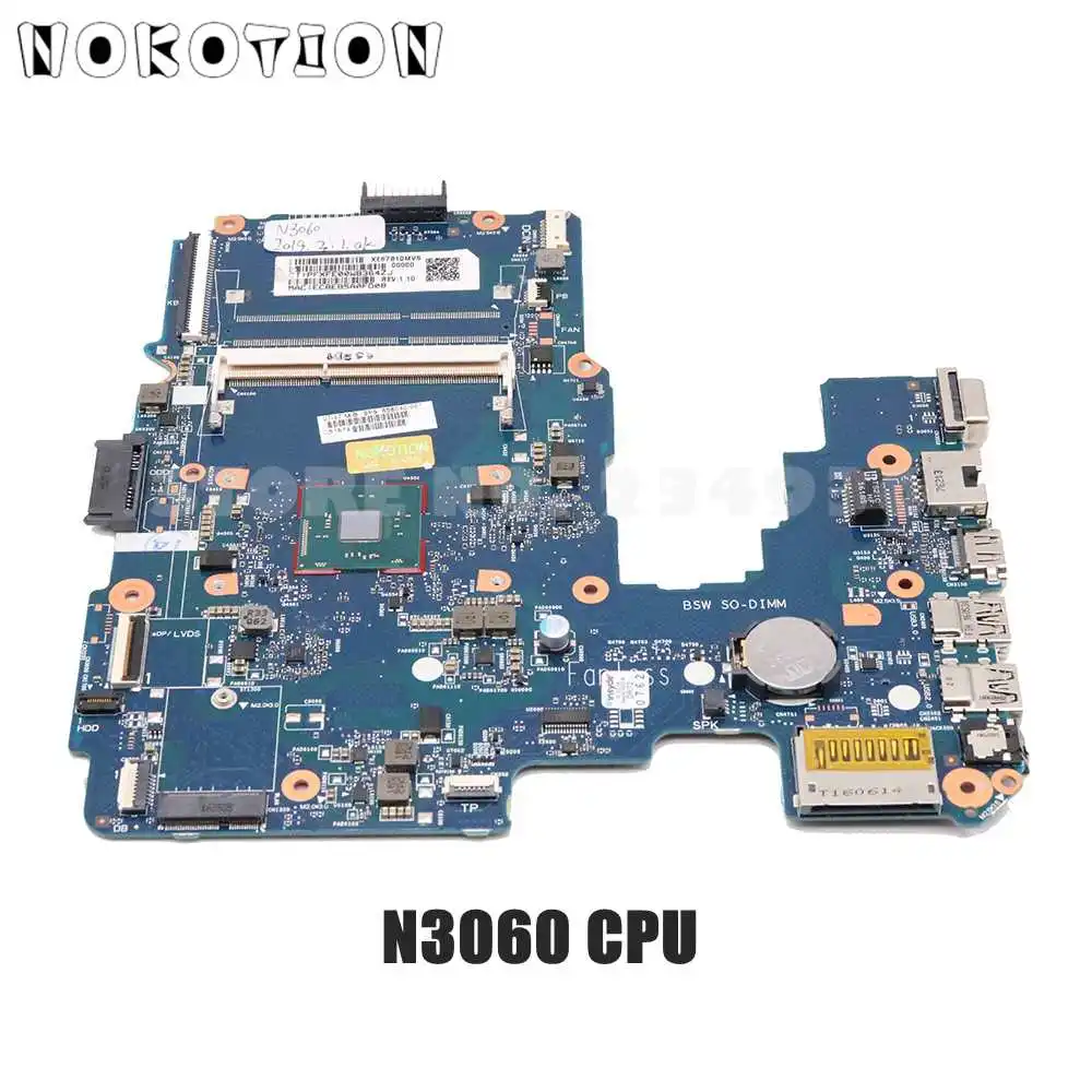 Материнская плата NOKOTION для ноутбука 14-AM 14-AM052NR N3060 CPU 858040-601 858040-001 858040-501 6050A2823301-MB-A01 |