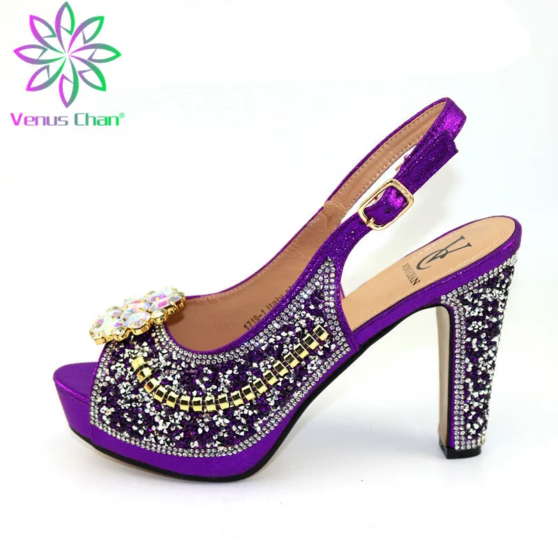 Новинка 2020 года нигерийские туфли для офиса без сумки в комплекте фиолетовый