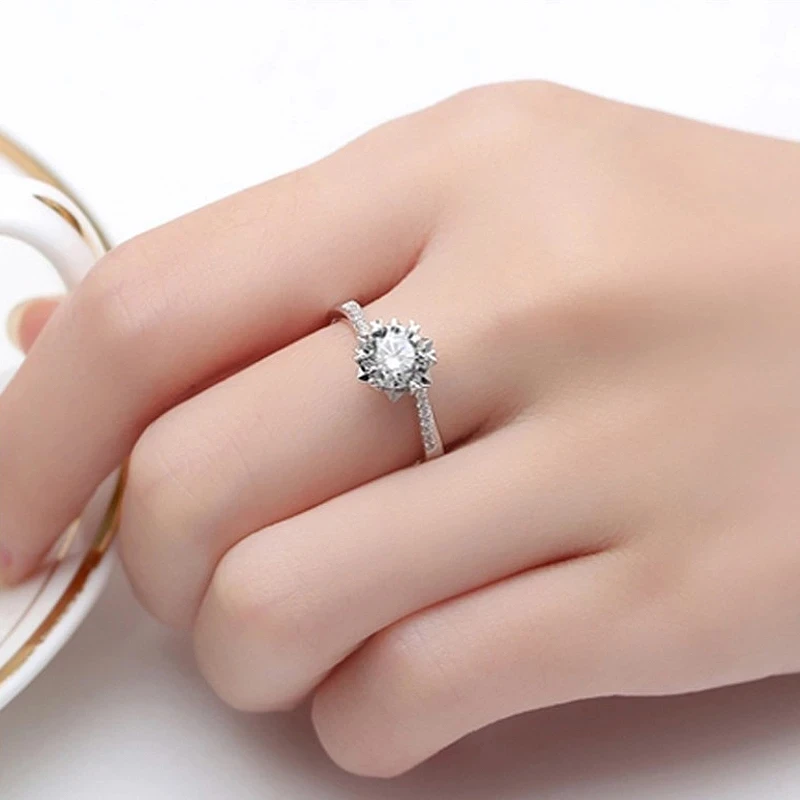 Женское кольцо-Снежинка GEM'S BALLET Moissanite обручальные кольца из стерлингового