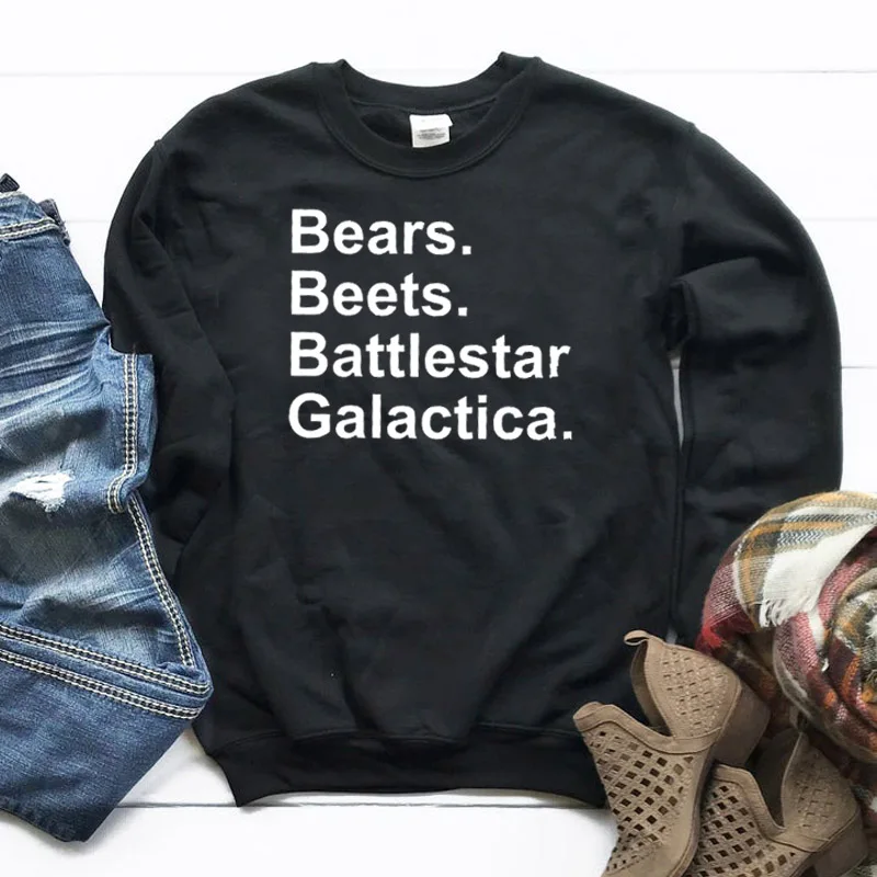 Медведи свекла Battlestar Galactica толстовка женская уличная офис, ТВ-шоу толстовки Осенняя женская одежда Прямая поставка - Цвет: Черный