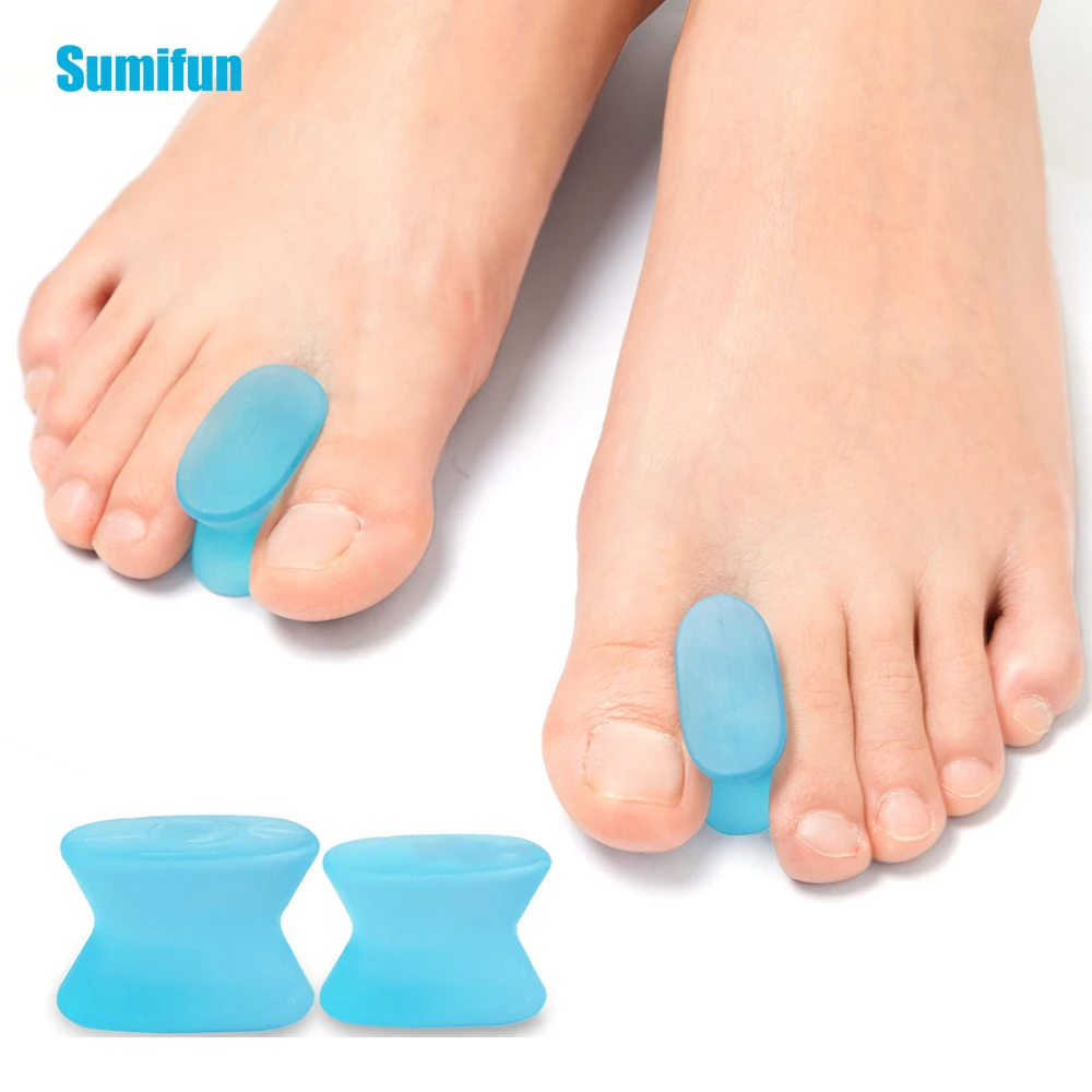 2pcs Blue Toes Separator Hallux Valgus Toes Correction Prevent Overlapping Foot Pain Relief Orthopedic Protector Foot Care Tools for samsung galaxy s22 5g smartphone case bag premium solid state silicone anti shock mobile phone protector baby blue