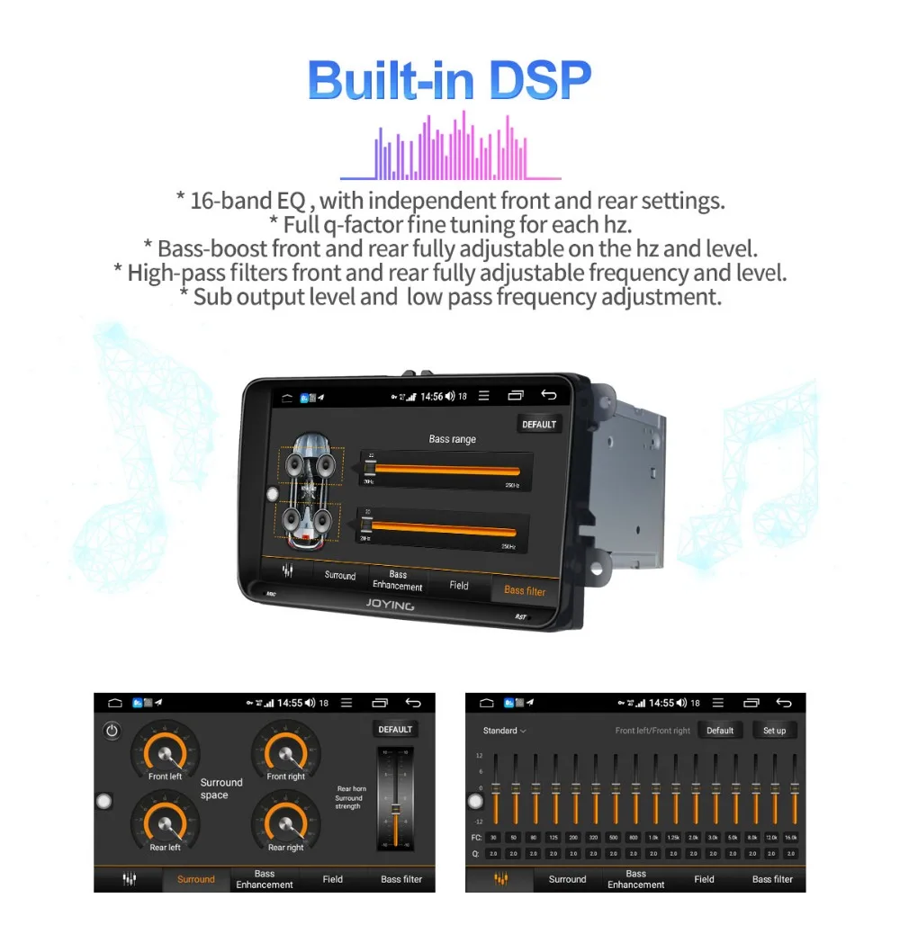 Best JOYING 2 din car radio Android 8.1 Octa Core support 4G/DSP/Fast Boot 9" autoradio SWC for VW/Volkswagon Passat/ Golf/Seat/Skoda 13