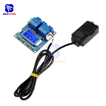 

LCD Humidity Temperature Controller Thermometer Hygrometer Control Module Dual Relay Output with SHT20 Temperature Sensor Probe