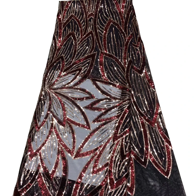 Новое поступление африканская кружевная ткань красивый цветок блестки узор Высокое качество Тюль французская кружевная ткань для вечернего платья - Цвет: 06