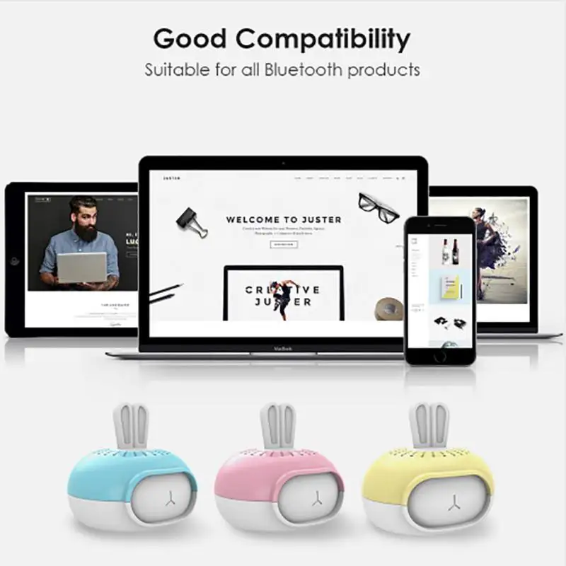 Открытый Bluetooth динамик Многофункциональный Bluetooth 4,1 динамик s mp3-плеер сабвуфер объемный Стерео Милый Кролик Мини