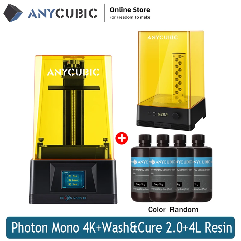 Модернизированный высокоскоростной 3D принтер ANYCUBIC Photon Mono 4K SLA LCD с УФ смолой