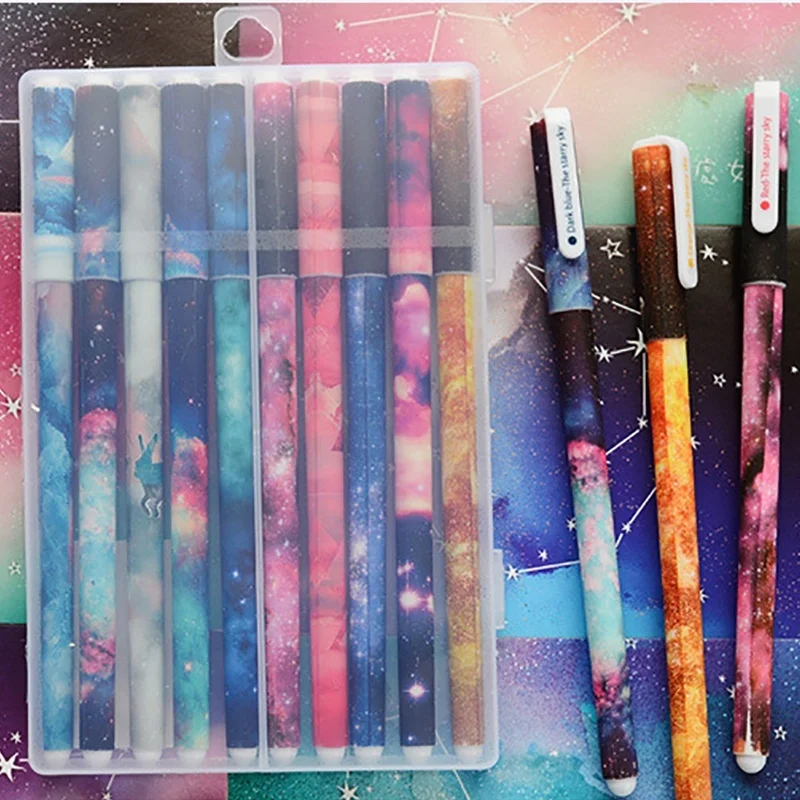 

10 Pcs/lot Multi-Style Cute Colorful Star Sky Gel Pen School Stationery Office Kid Gifts Student Mark Learning Creative Drawing