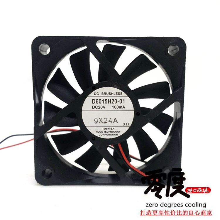 

D6015H20-01 DC 20V 0.10A 60x60x15mm 2-проводной Вентилятор охлаждения сервера