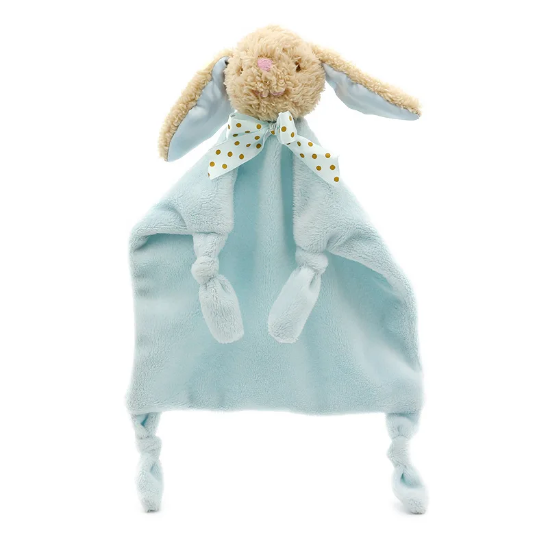 blue rabbit Детское полотенце с животными, мягкое плюшевое комфортное полотенце, мягкое плюшевое полотенце, успокаивающее полотенце, детские плюшевые игрушки - Цвет: blue rabbit