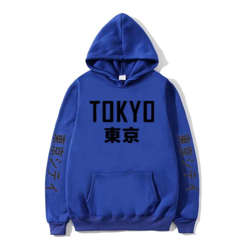 4Royal blue Модные японские новые толстовки с капюшоном для мужчин и женщин, толстовки осень-зима, хип-хоп Харадзюку, белые толстовки с капюшоном для мальчиков, верхняя одежда - Цвет: 4Royal blue